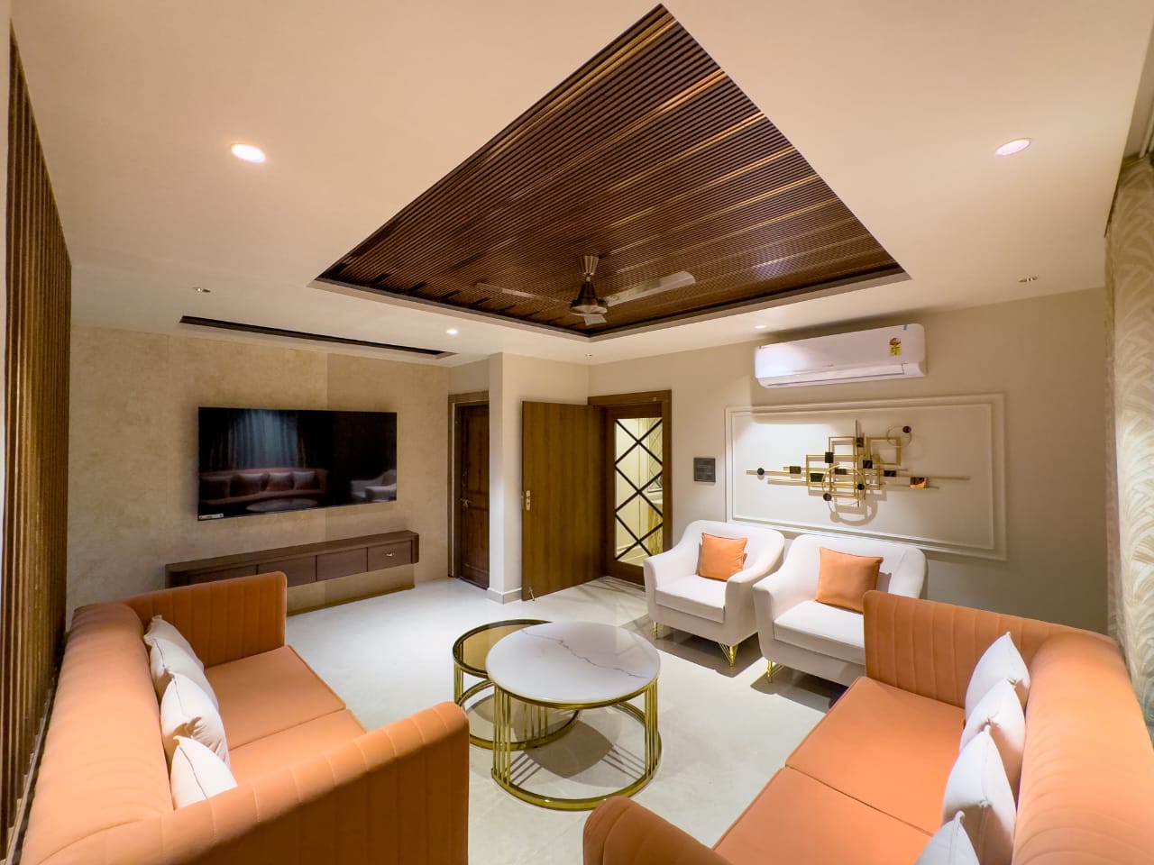 Triangle Ceiling Lounge — Residential interior in Bhopal