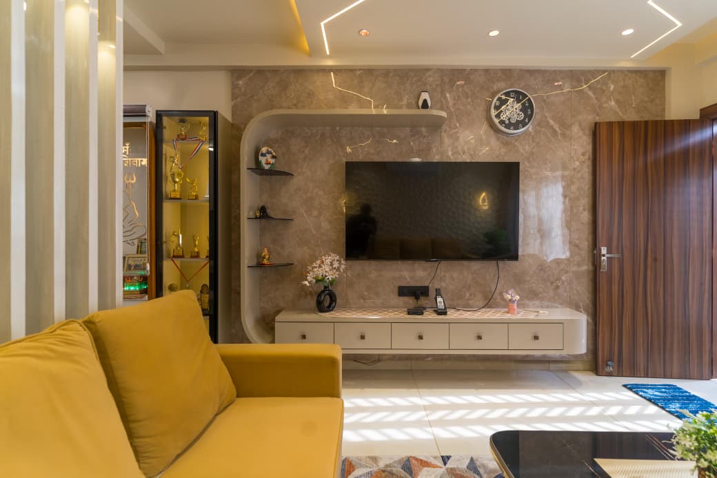 Living Room & False Ceiling by Sawariya Interiors